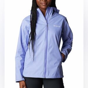 Columbia Women’s Purple Hooded Rain Jacket, Small